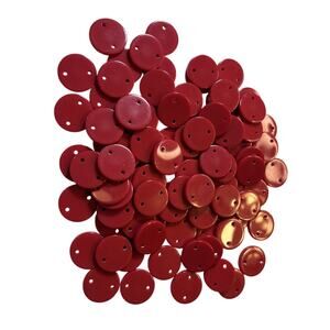 93 Red Flat Round 2-Hole Beads (3/4") for DIY Necklaces and Bracelets - vn